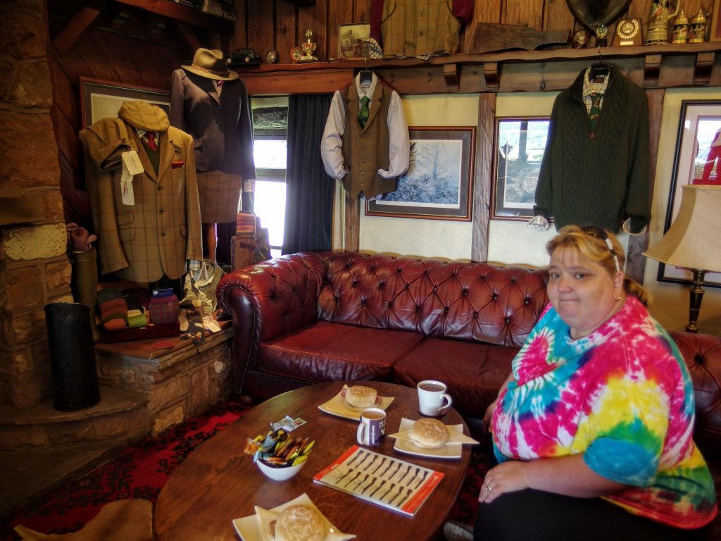 Hayley in the Cloudside Shooting Club Lodge